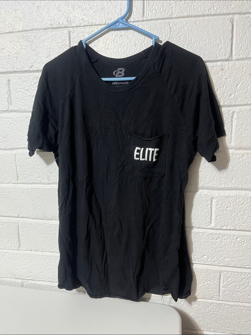 Bodybuilding . Com Elite Pocket Muscle Tee T-Shirt Raglan Cotton Modal Unisex M